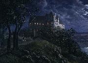 Ernst Oppler Burg Scharfenberg at Night oil